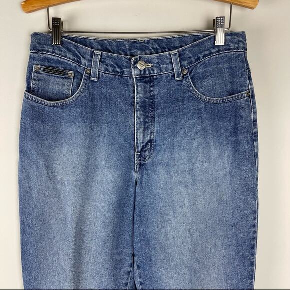 Vintage New York & Co blue 90s high waisted boot cut jeans 12 - Picture 2 of 9